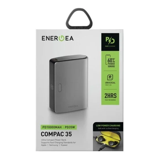 energea compac 35, 10000mah universal power bank pd35w - gunmetal